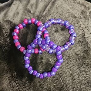 Purple and Pink Beaded Bracelets